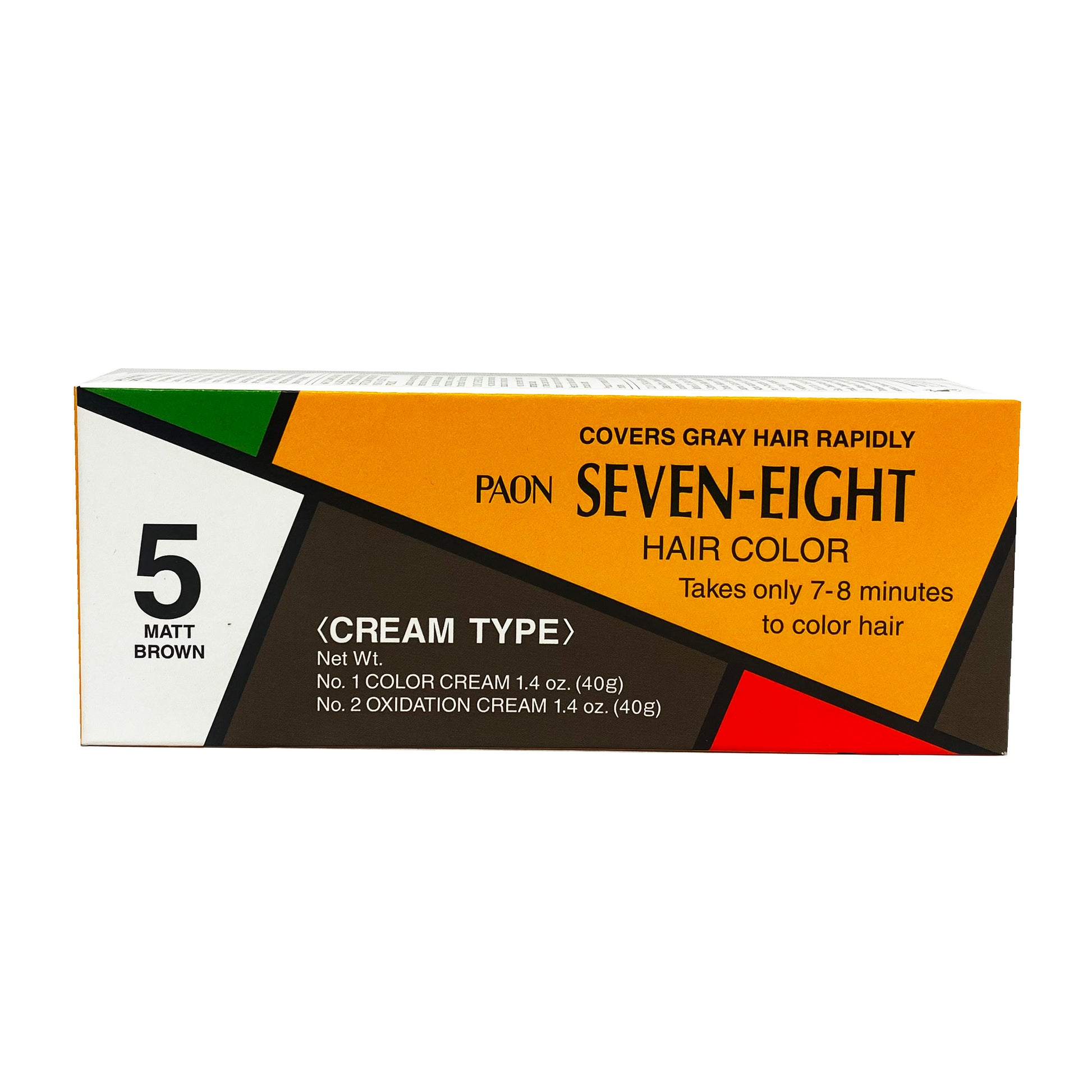 Front graphic view of Paon Seven-Eight Hair Color Cream Type Refill - 5 Matt Brown 2.8oz (80g)