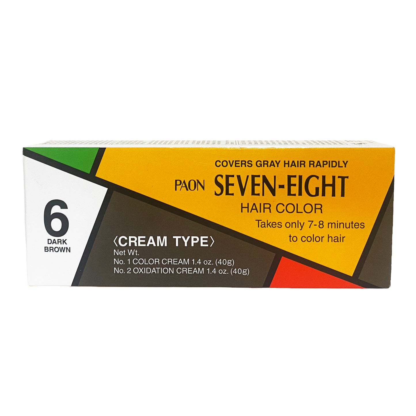 Front graphic view of Paon Seven-Eight Hair Color Cream Type Refill - 6 Dark Brown 2.8oz (80g)