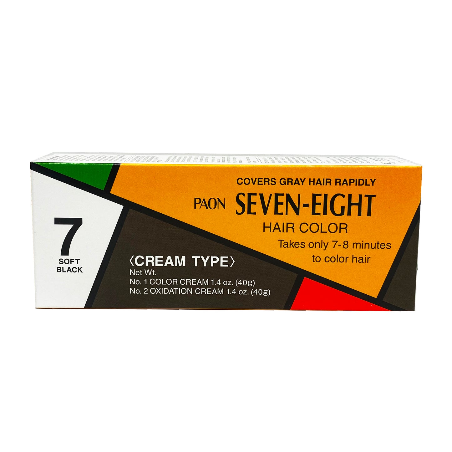 Front graphic view of Paon Seven-Eight Hair Color Cream Type Refill - 7 Soft Black 2.8oz (80g)