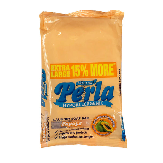 Front graphic view of Perla Papaya Soap 3.8oz
