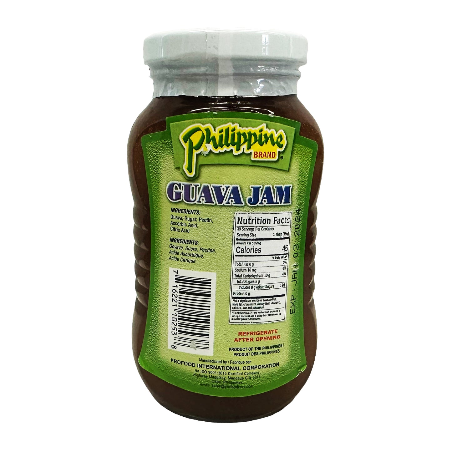 Back graphic image of Philippine Brand Guava Jam 15.87oz (450g)