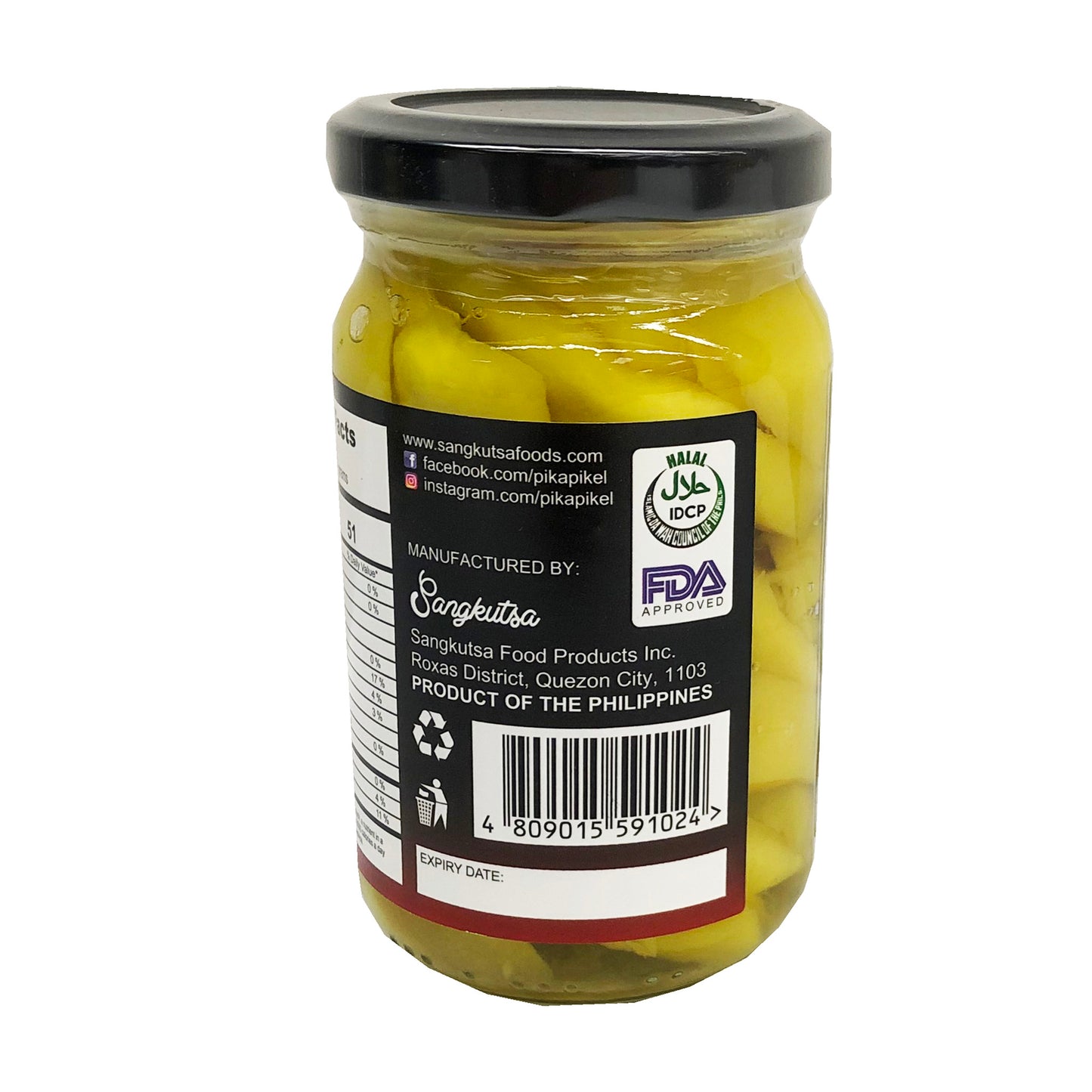 Back graphic image of Pik-A-Pikel Pickled Mango - Spicy 8.8oz
