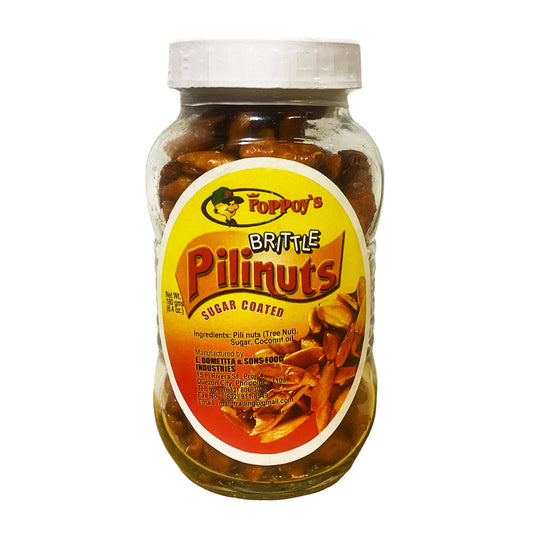 Front graphic image of Poppoys Sugar Coated Pilinuts In Bottle 6.04oz