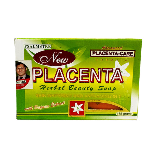 Front graphic image of Psalmstre New Placenta Herbal Beauty Soap With Papaya 4.76oz (135g)