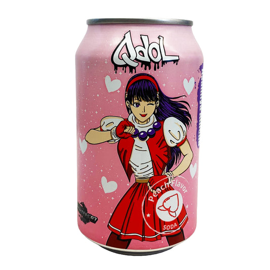 Front graphic image of QDOL Asamiya Athena The King of Fighters '97 Soda - Peach Flavor 11.1oz (330ml)