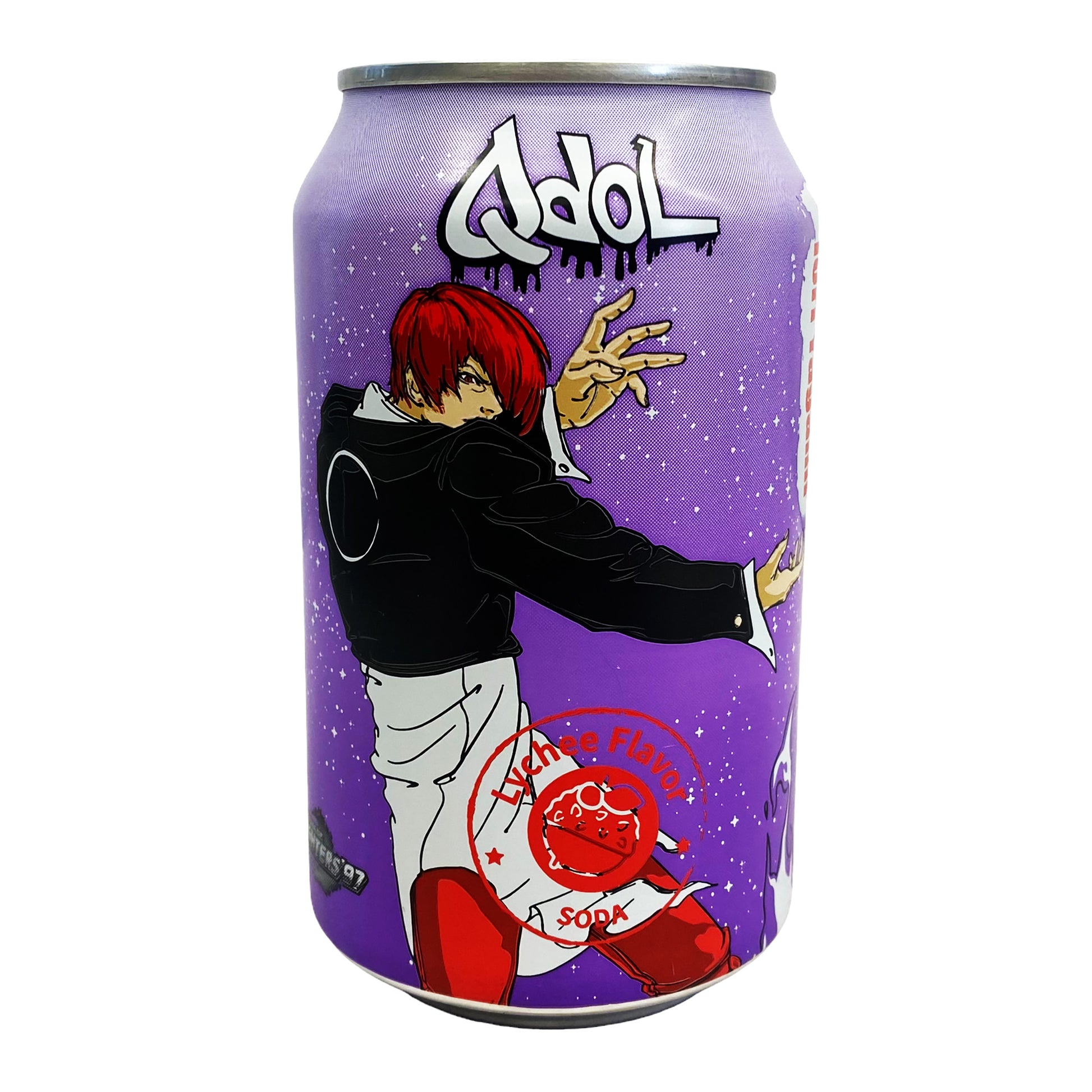 Front graphic image of QDOL Iori Yagami The King of Fighters '97 Soda - Lychee Flavor 11.1oz (330ml)