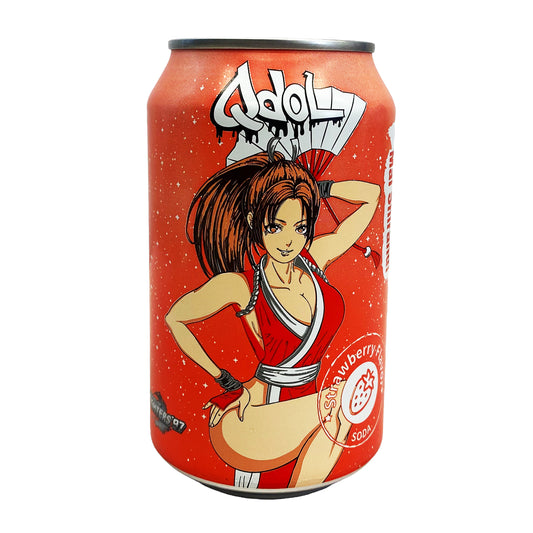 Front graphic image of QDOL Mai Shiranui The King of Fighters '97 Soda - Strawberry Flavor 11.1oz (330ml)