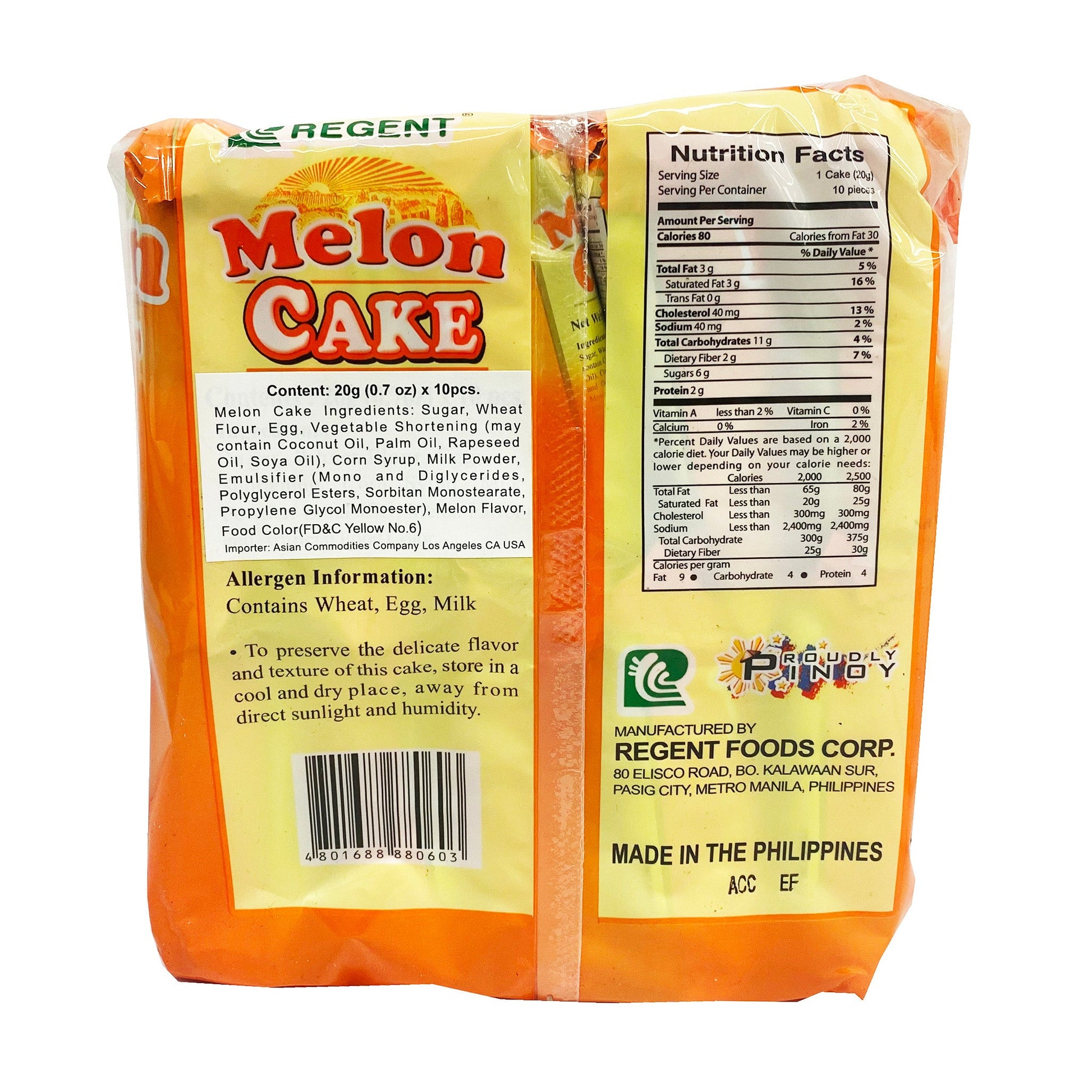 Back graphic image of Regent Melon Cake 7oz