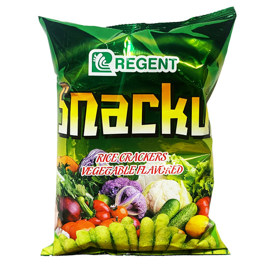 Front graphic image of Regent Snacku Rice Crackers Vegetable Flavor 2.12oz