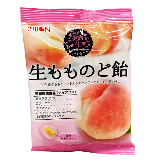 Front graphic image of Ribon Throat Candy - Peach Flavor 2.1oz (90g)