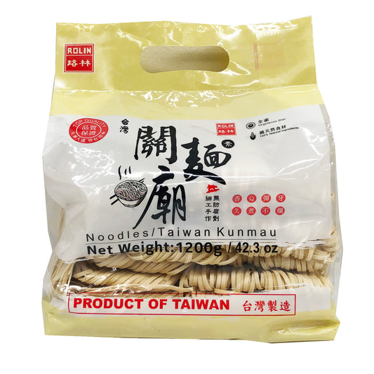 Front graphic image of Rolin Dried Taiwan Kunmau Noodles 42.3oz