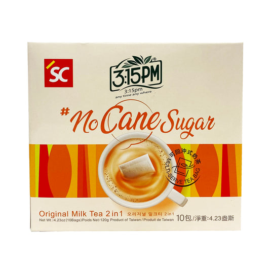 Front graphic image of SC 3:15PM No Cane Sugar Original Milk Tea 2 in 1 4.23oz - 3點1刻 就要少吃糖 二合一经典原味奶茶 4.23oz