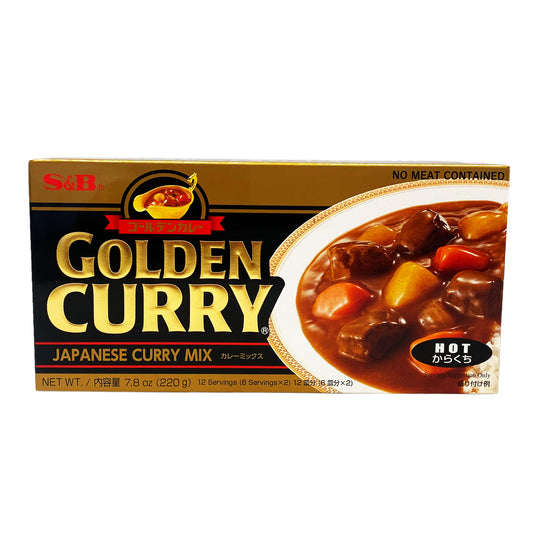 Front graphic image of S&B Golden Curry Sauce Mix - Hot 7.8oz