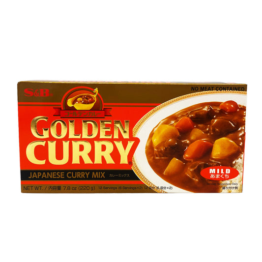 Front graphic image of S&B Golden Curry Sauce Mix - Mild 7.8oz