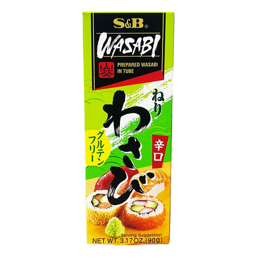 Front graphic image of S&B Prepared Wasabi In Tube 3.17oz