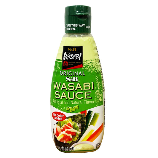 Front graphic image of S&B Wasabi Sauce 5.34oz