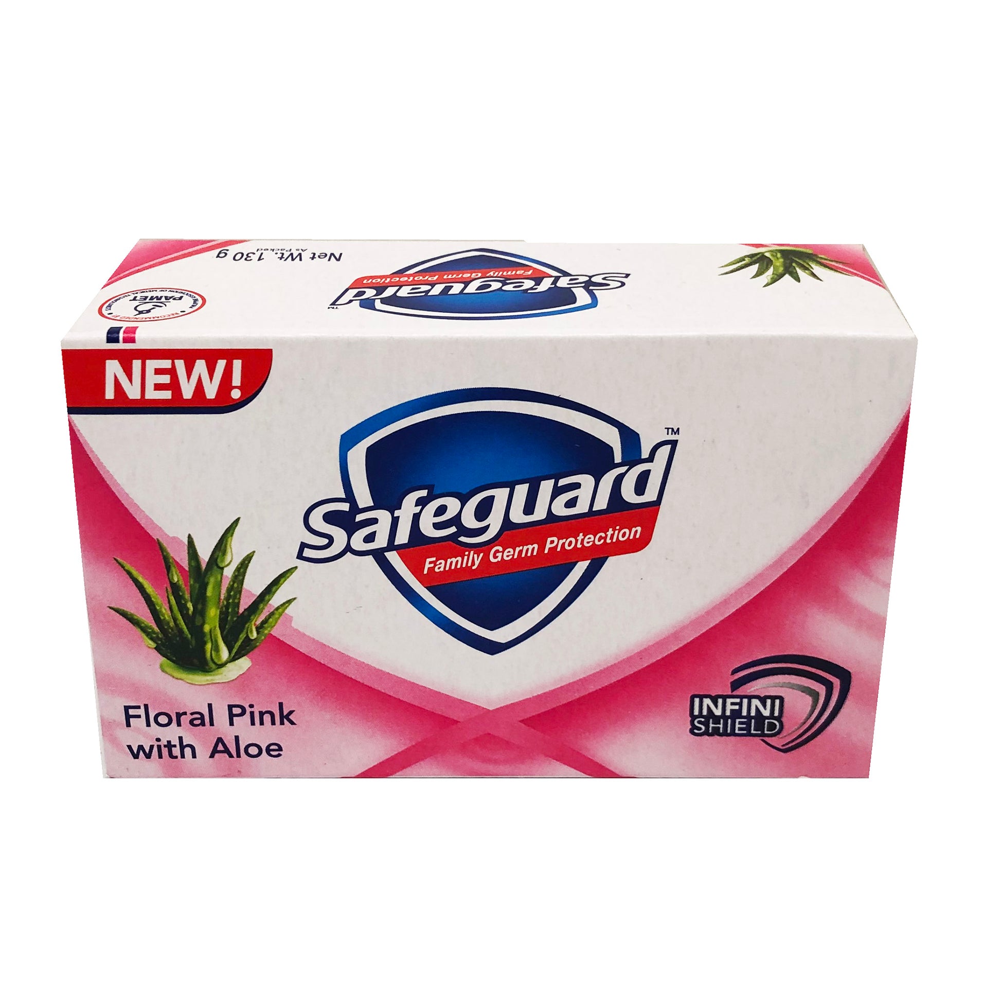 Front graphic view of Safeguard Soap Floral Pink with Aloe 4.5oz