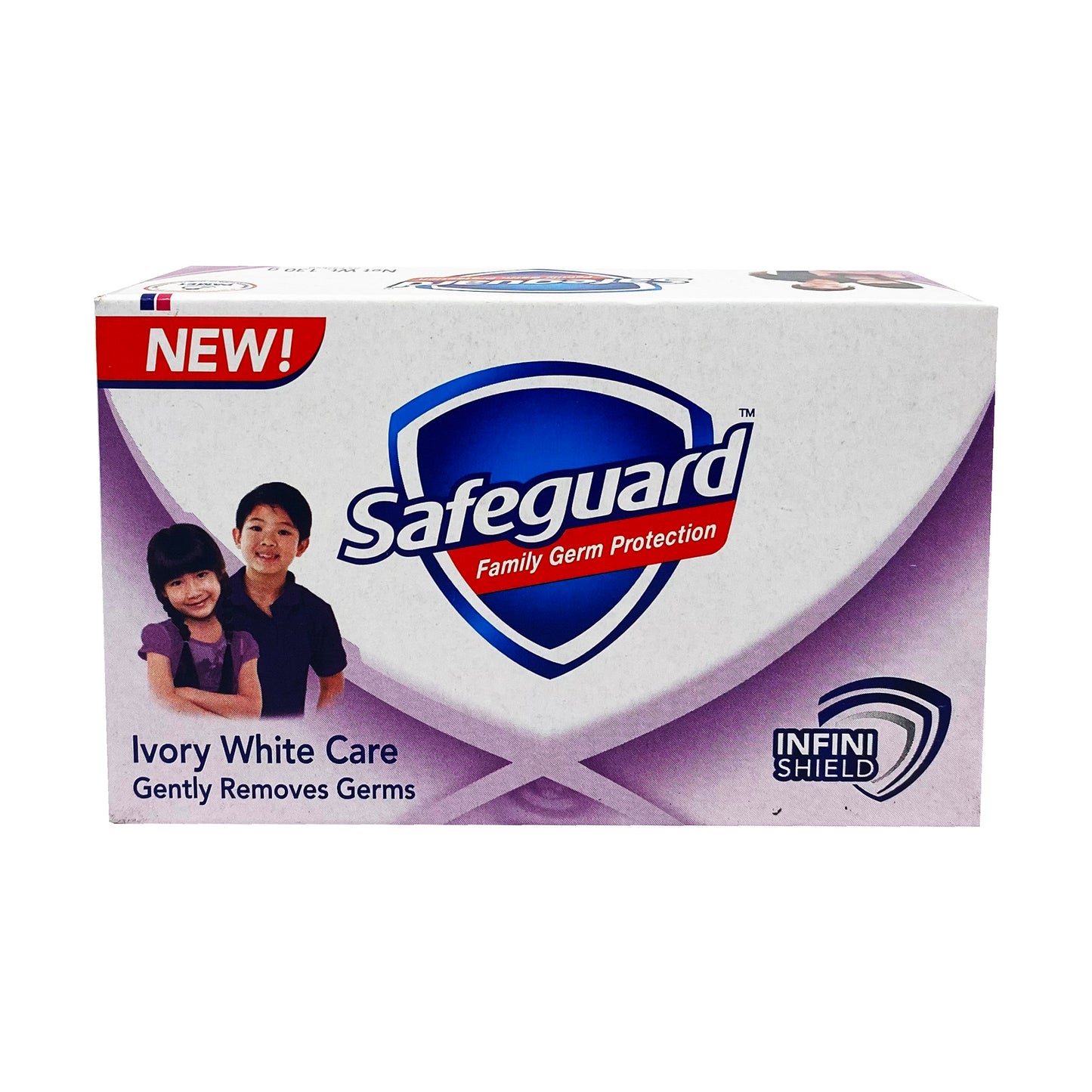 Front graphic view of Safeguard Soap Ivory White Care 4.5oz