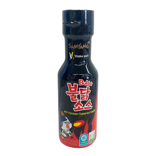 Front graphic image of Samyang Buldak Hot Chicken Flavor Sauce 7.05oz