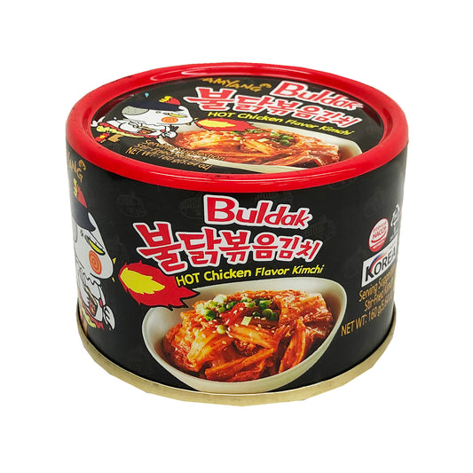 Front graphic image of Samyang Hot Chicken Flavor Kimchi In Can 5.64oz