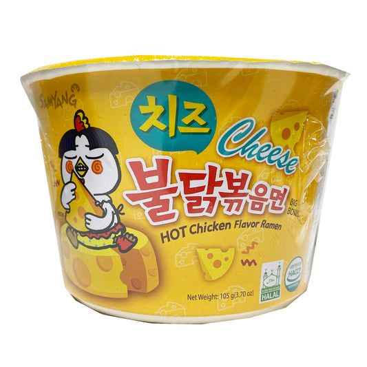 Front graphic image of Samyang Hot Chicken Ramen - Cheese Flavor Cup 2.64oz