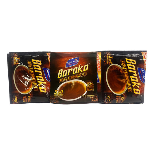 Front graphic image of San Miguel 3 In 1 Coffee Mix - Barako Coffee 10 Sachets 7.05oz (200g)