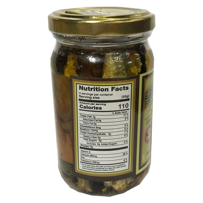 Back graphic image of San Sebastian Spanish Sardines In Corn Oil - Hot And Spicy 8oz