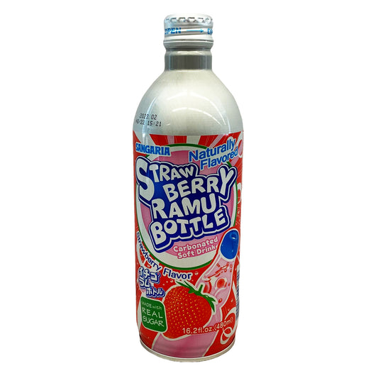 Front graphic image of Sangaria Ramu Bottle - Strawberry Flavor 16.2oz (480ml)