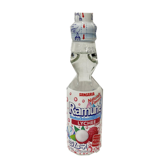 Front graphic image of Sangaria Ramune - Lychee Flavor 6.76oz