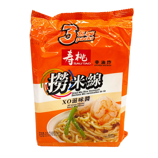Front graphic image of Sau Tao Dried Mix Rice Vermicelli - XO Sauce Flavor 23.8oz - 寿桃牌 捞米线 - XO滋味酱 23.8oz