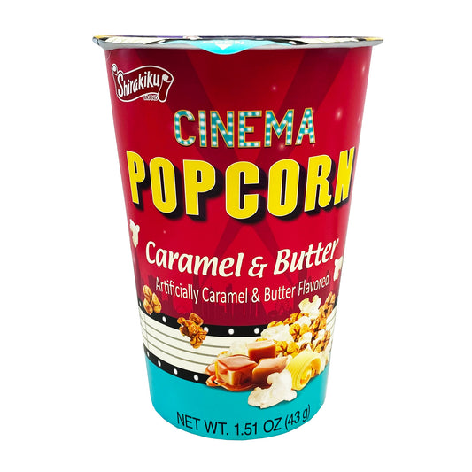 Front graphic image of Shirakiku Cinema Popcorn - Caramel & Butter Flavor 1.51oz (43g)