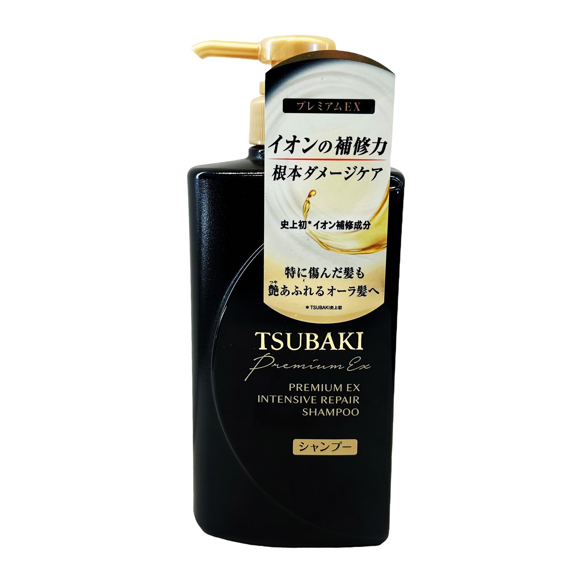 Front graphic image of Shiseido Tsubaki Premium EX Intensive Repair - Shampoo 16.6oz (490ml)