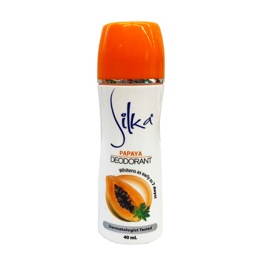 Front graphic view of Silka Deodorant - Orange Papaya 1.35oz