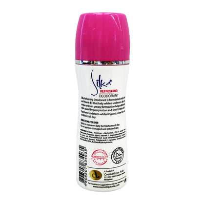 Back graphic view of Silka Deodorant - Refreshing 1.35oz (40ml)