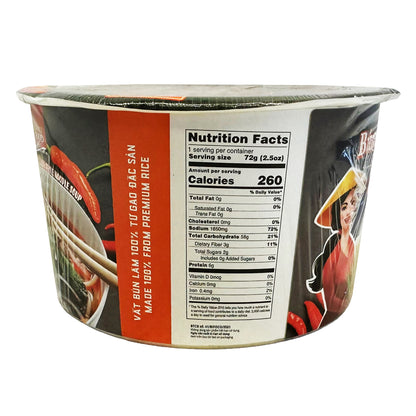 Back graphic image of Simply Food Instant Rice Noodles Bowl - Hue Style Flavor 2.5oz (72g)