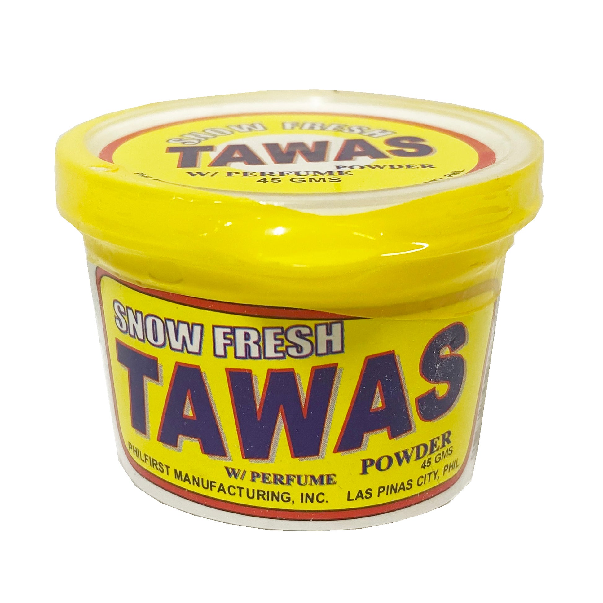 Front graphic view of Snow Fresh Tawas Powder with Perfume 1.58oz