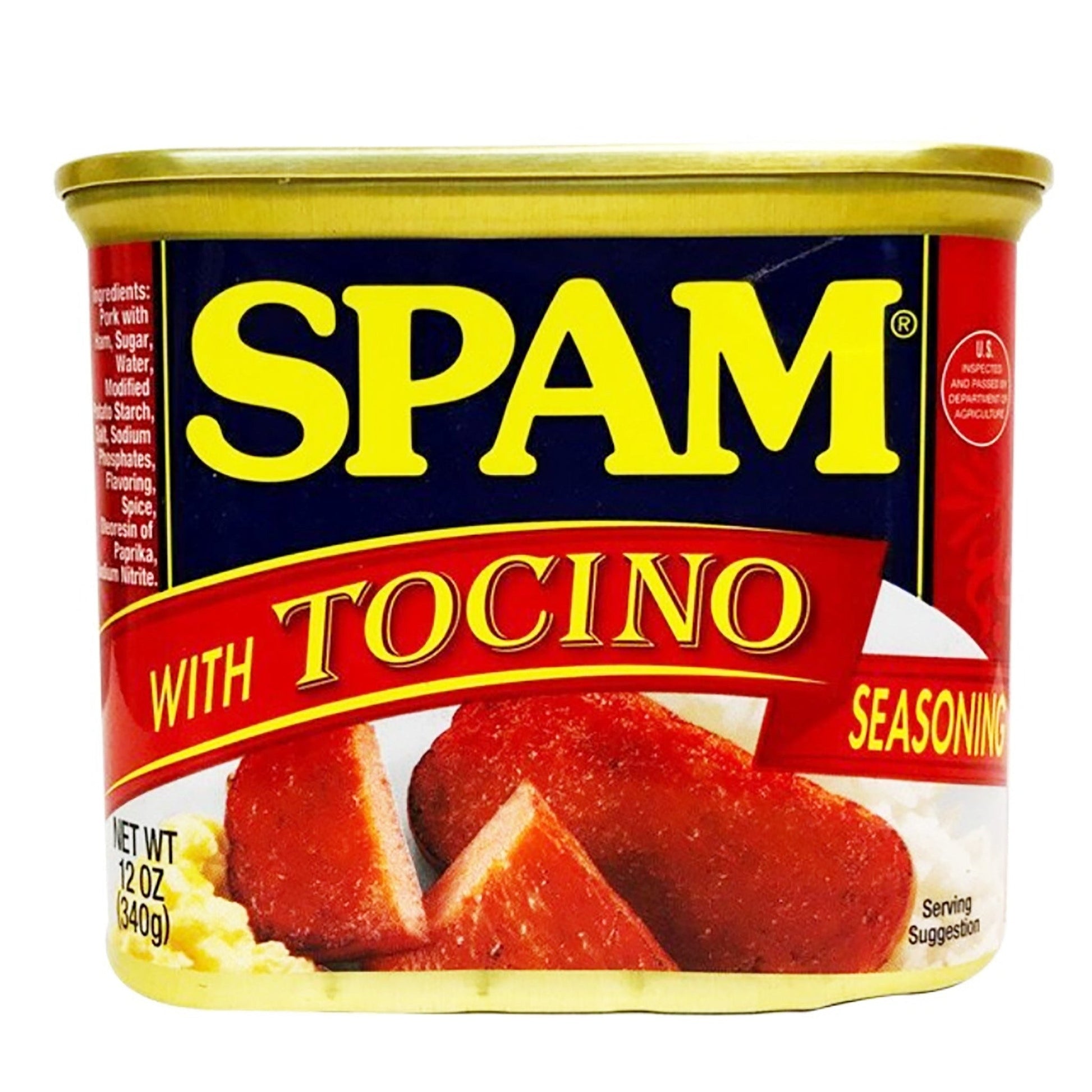 Front graphic image of Spam Tocino Luncheon Meat 12oz