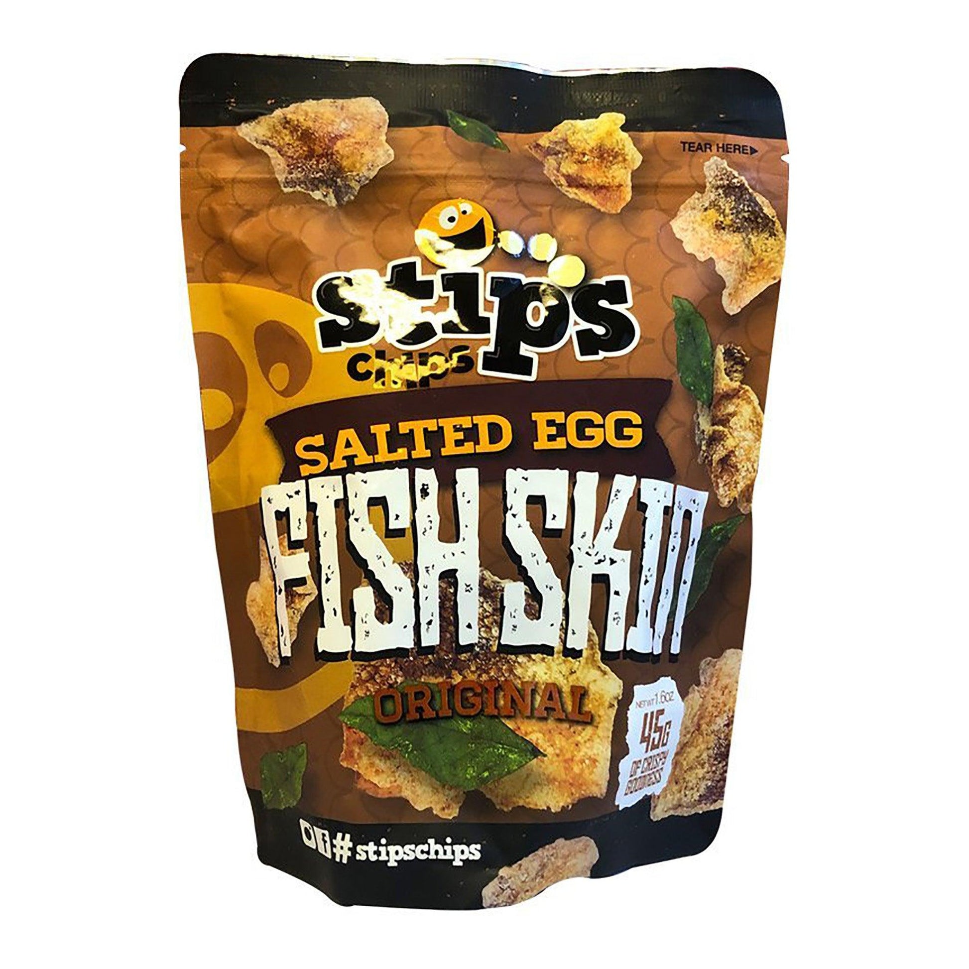 Front graphic image of Stips Salted Egg Fish Skin - Original 1.58oz