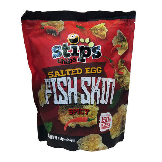 Front graphic image of Stips Salted Egg Fish Skin - Spicy 5.29oz