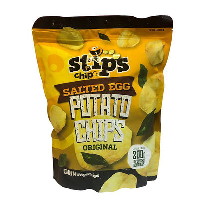 Front graphic image of Stips Salted Egg Potato Chips - Original 7.05oz