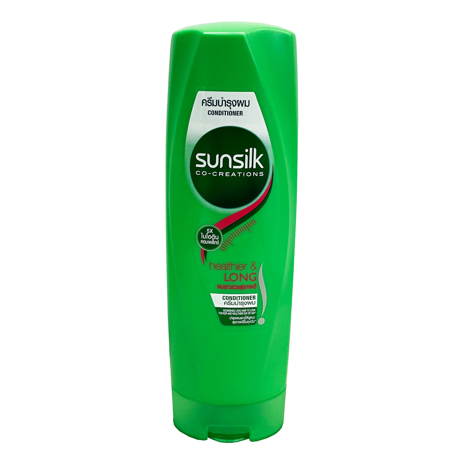 Front graphic view of Sunsilk Healthier and Long Conditioner Green 10.82oz (320ml)