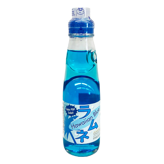 Front graphic image of TOKO Ramune Fuji Soda - Hawaiian Blue Flavor 6.75oz (200ml)