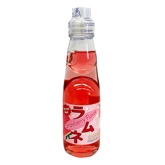 Front graphic image of TOKO Ramune Fuji Soda - Strawberry Flavor 6.75oz (200ml)