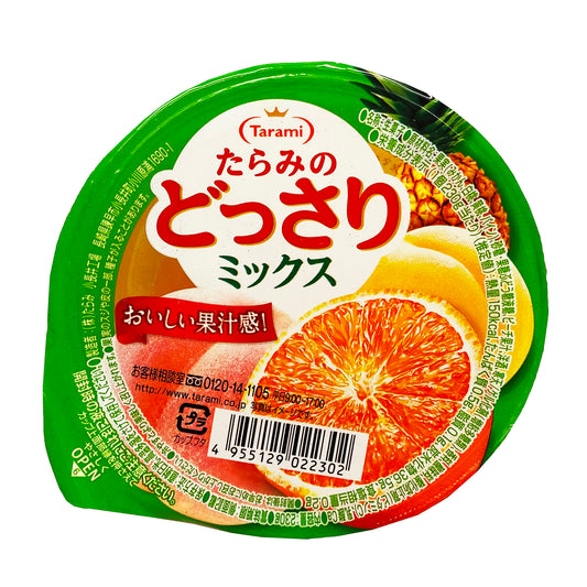 Front graphic image of Tarami Big Jelly Cup - Mixed Fruit Flavor 8.11oz (230g)