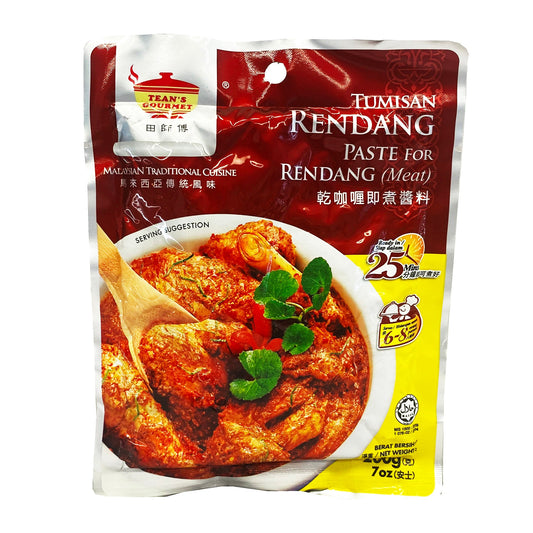 Front graphic image of Tean's Gourmet Paste - Rendang (Meat) 7oz