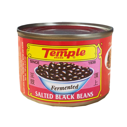 Front graphic image of Temple Black Beans 4.9oz