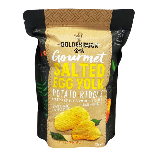 Front graphic image of The Golden Duck Salted Egg Yolk Potato Ridges 3.7oz (105g)