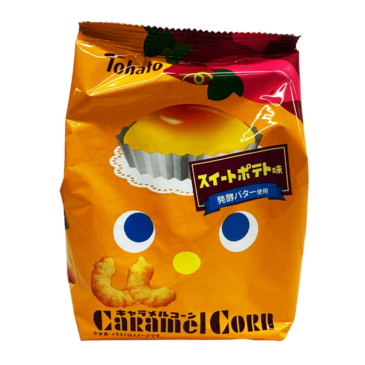 Front graphic image of Tohato Caramel Corn - Sweet Potato 2.57oz (73g)