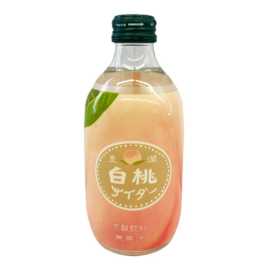 Front graphic image of Tomomasu Japanese Soda - Peach Cider 10oz (300ml)
