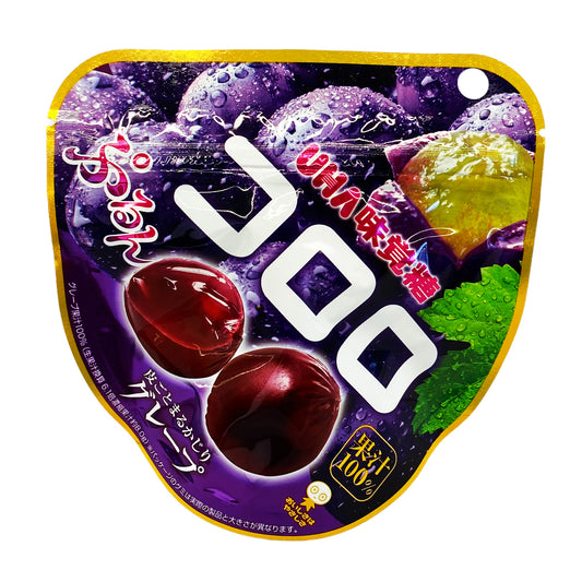Front graphic image of UHA Kororo Grape Gummy Candy 1.69oz (48g)